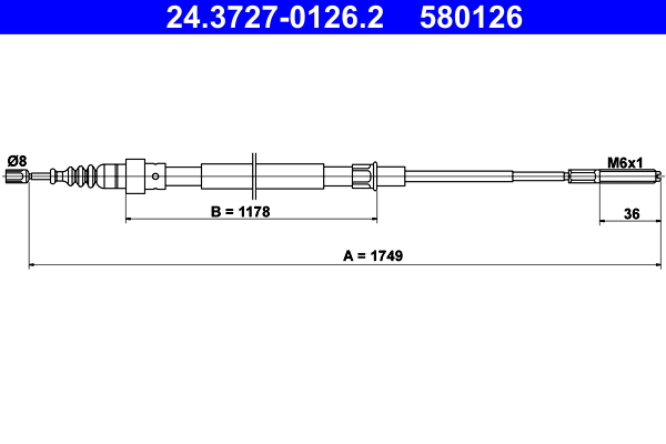 Handremkabel ATE 24.3727-0126.2