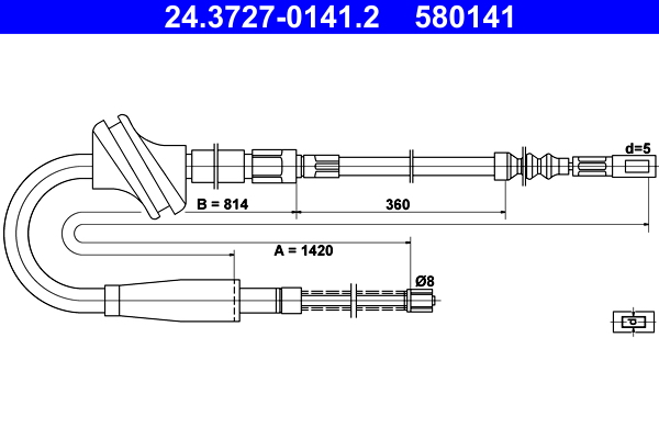 Handremkabel ATE 24.3727-0141.2