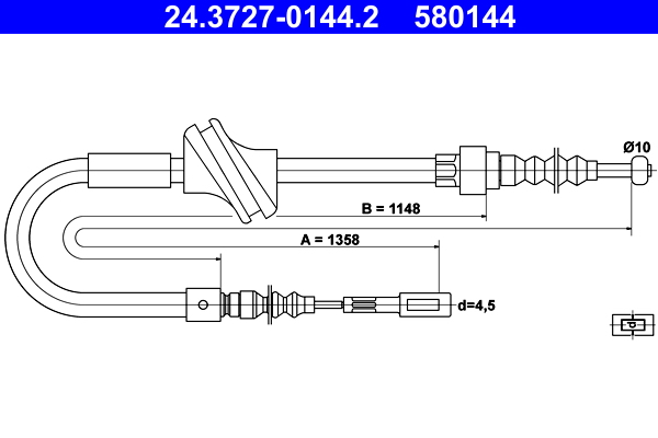 Handremkabel ATE 24.3727-0144.2