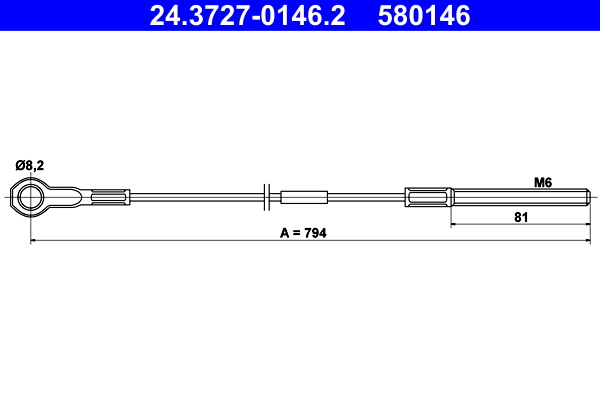 Handremkabel ATE 24.3727-0146.2