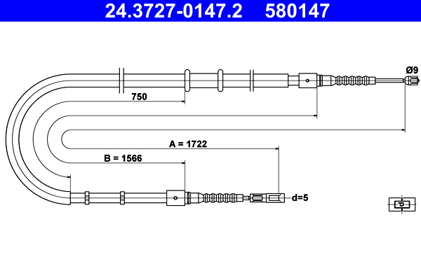 Handremkabel ATE 24.3727-0147.2