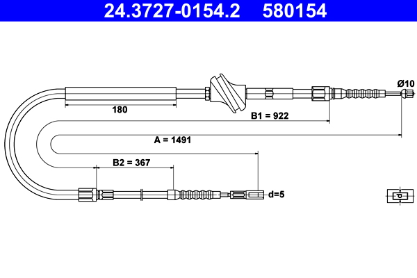 Handremkabel ATE 24.3727-0154.2