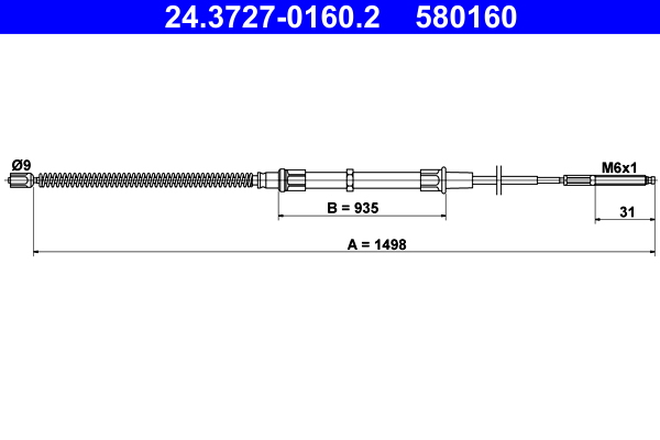 Handremkabel ATE 24.3727-0160.2