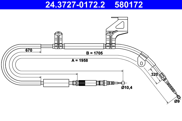 Handremkabel ATE 24.3727-0172.2