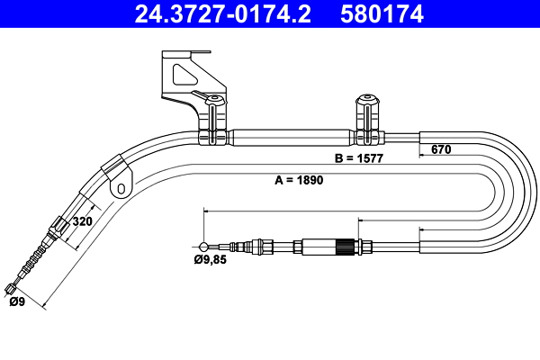 Handremkabel ATE 24.3727-0174.2