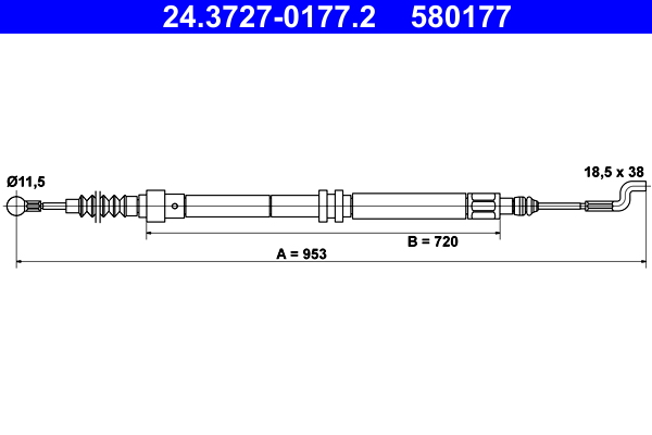 Handremkabel ATE 24.3727-0177.2