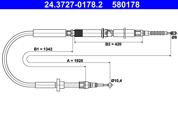 Handremkabel ATE 24.3727-0178.2