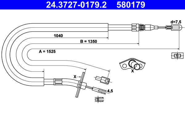 Handremkabel ATE 24.3727-0179.2