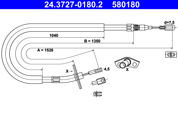 Handremkabel ATE 24.3727-0180.2