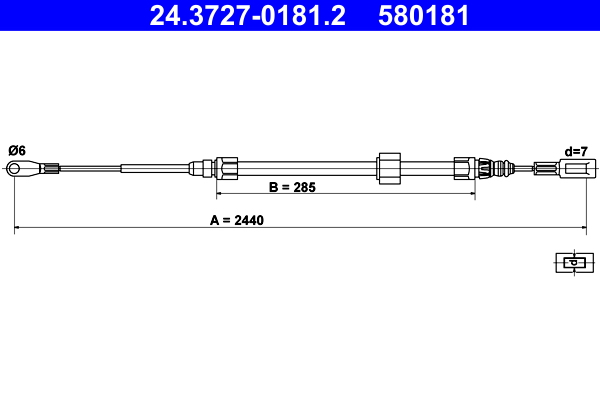 Handremkabel ATE 24.3727-0181.2