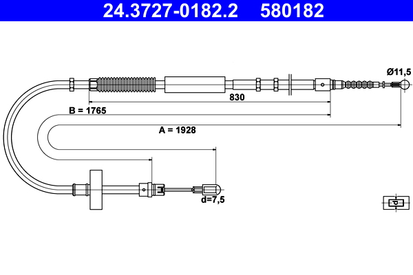 Handremkabel ATE 24.3727-0182.2