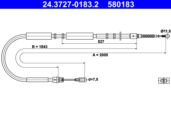 Handremkabel ATE 24.3727-0183.2