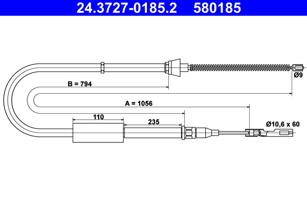 Handremkabel ATE 24.3727-0185.2