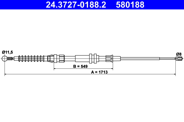 Handremkabel ATE 24.3727-0188.2