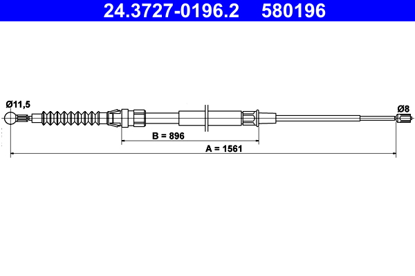 Handremkabel ATE 24.3727-0196.2