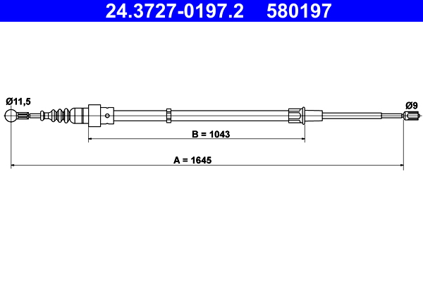 Handremkabel ATE 24.3727-0197.2