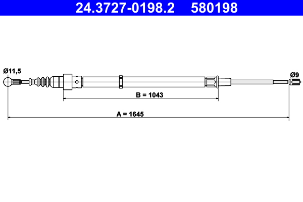 Handremkabel ATE 24.3727-0198.2