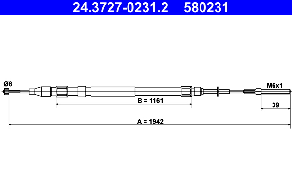 Handremkabel ATE 24.3727-0231.2