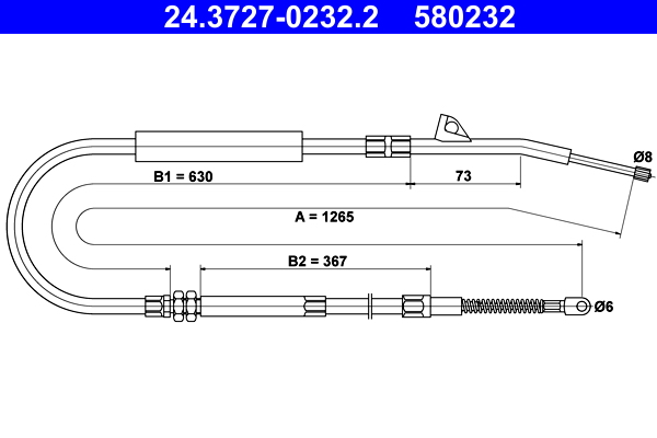 Handremkabel ATE 24.3727-0232.2