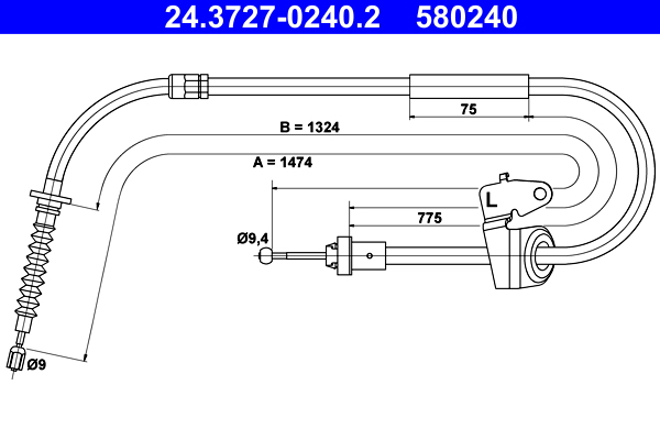 Handremkabel ATE 24.3727-0240.2