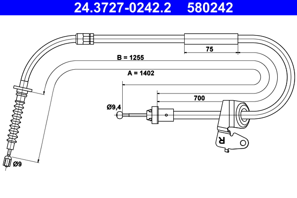 Handremkabel ATE 24.3727-0242.2