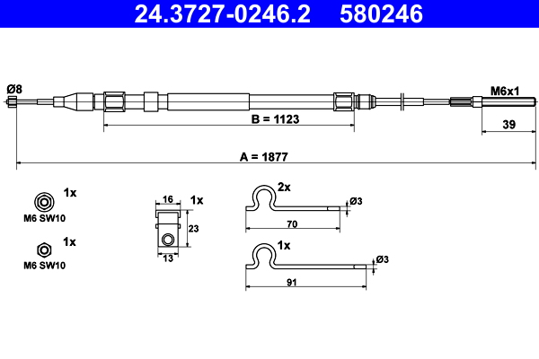 Handremkabel ATE 24.3727-0246.2