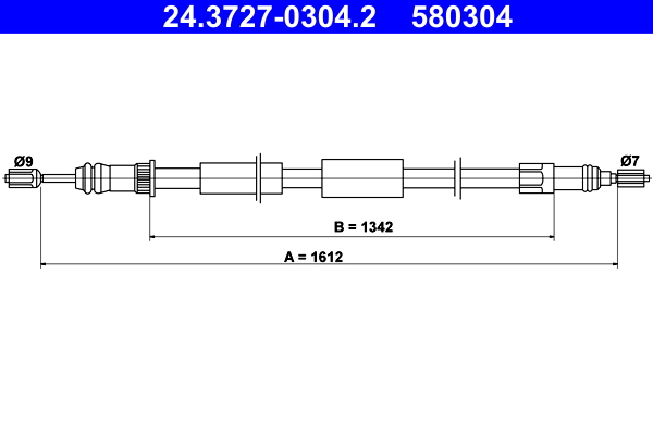 Handremkabel ATE 24.3727-0304.2