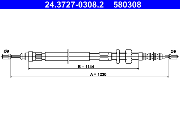 Handremkabel ATE 24.3727-0308.2