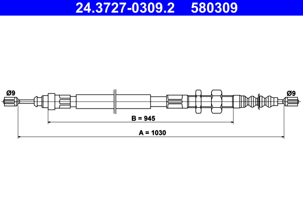 Handremkabel ATE 24.3727-0309.2