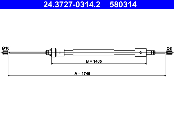 Handremkabel ATE 24.3727-0314.2