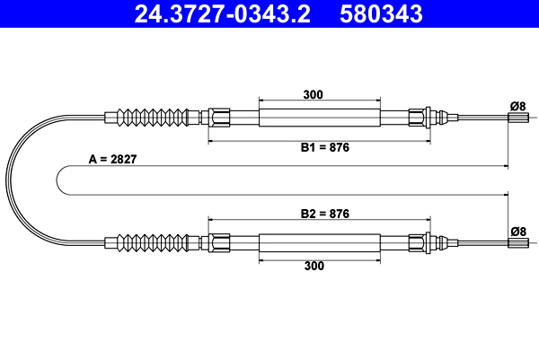 Handremkabel ATE 24.3727-0343.2