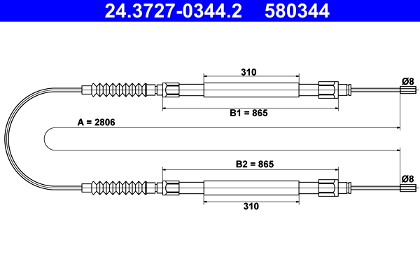 Handremkabel ATE 24.3727-0344.2