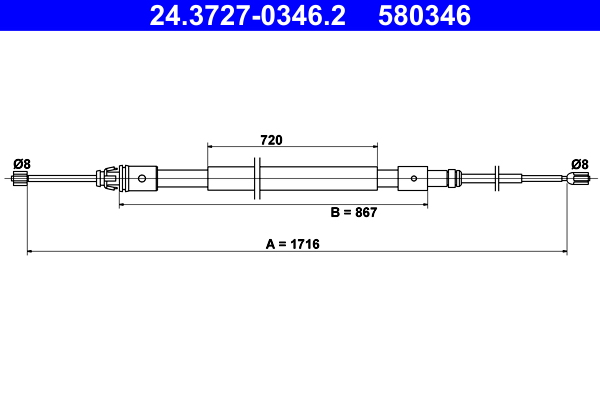 Handremkabel ATE 24.3727-0346.2