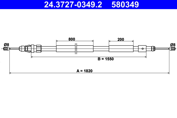 Handremkabel ATE 24.3727-0349.2