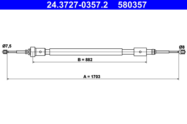 Handremkabel ATE 24.3727-0357.2