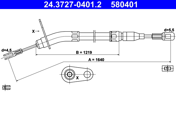 Handremkabel ATE 24.3727-0401.2