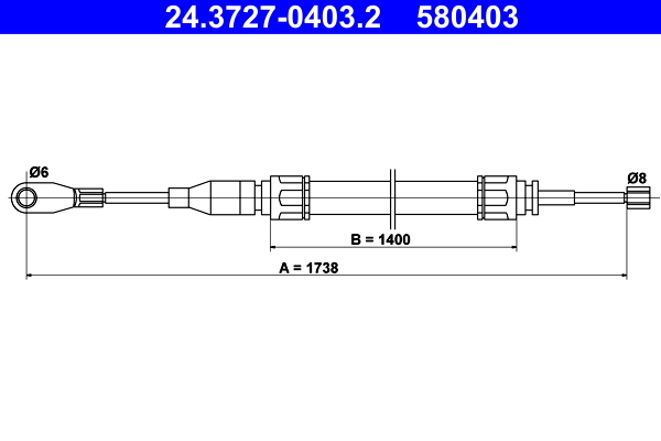 Handremkabel ATE 24.3727-0403.2