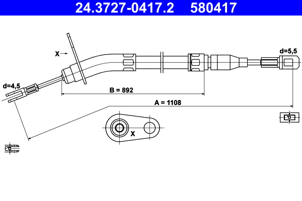 Handremkabel ATE 24.3727-0417.2