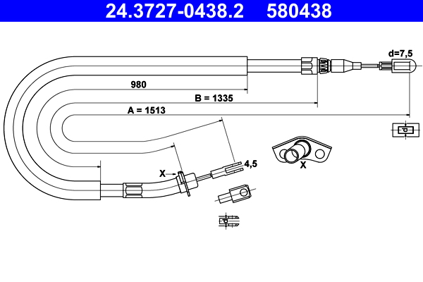 Handremkabel ATE 24.3727-0438.2