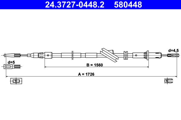 Handremkabel ATE 24.3727-0448.2