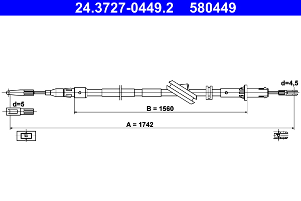 Handremkabel ATE 24.3727-0449.2