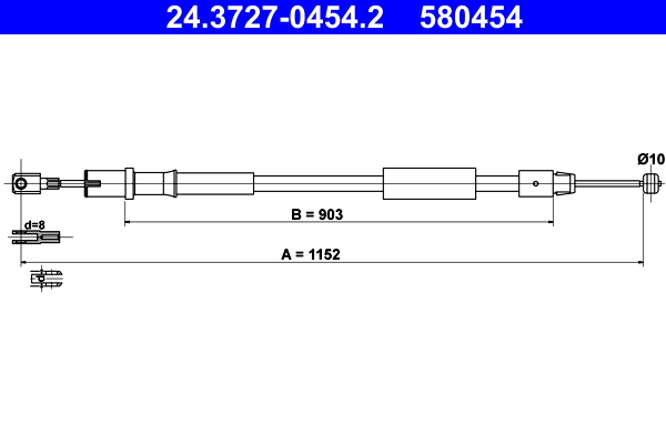 Handremkabel ATE 24.3727-0454.2