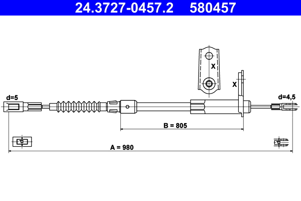 Handremkabel ATE 24.3727-0457.2