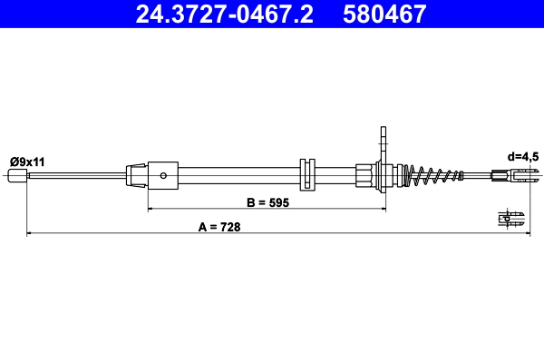 Handremkabel ATE 24.3727-0467.2