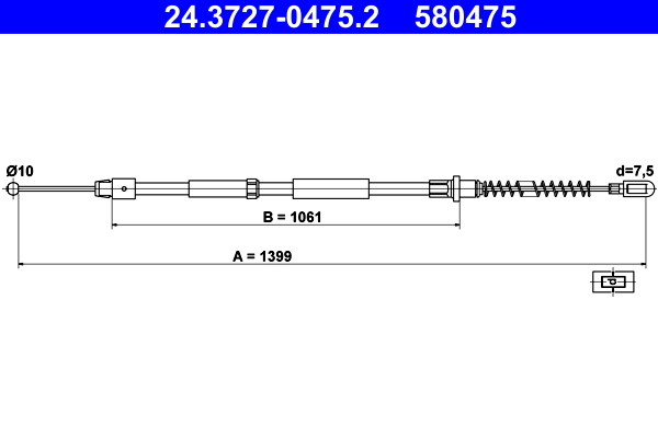 Handremkabel ATE 24.3727-0475.2