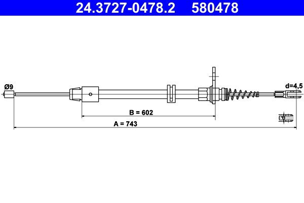 Handremkabel ATE 24.3727-0478.2