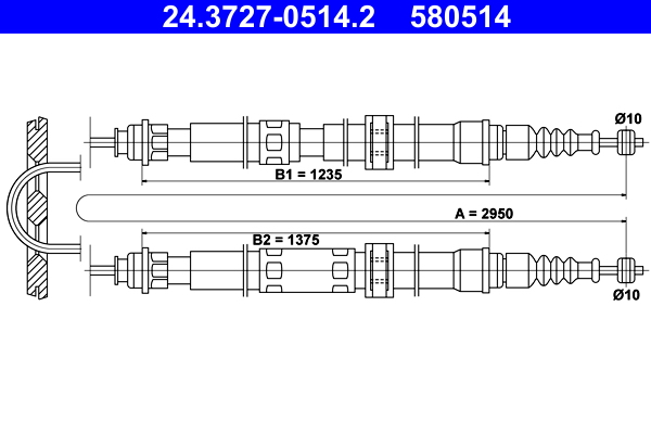 Handremkabel ATE 24.3727-0514.2