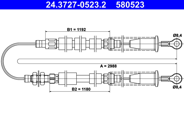 Handremkabel ATE 24.3727-0523.2