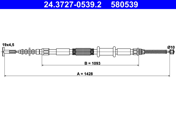 Handremkabel ATE 24.3727-0539.2