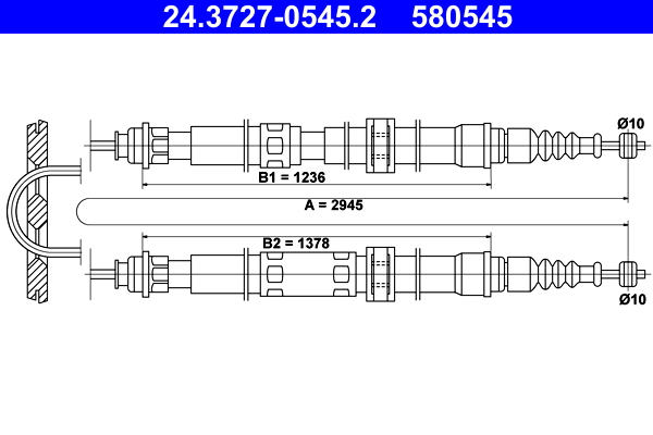 Handremkabel ATE 24.3727-0545.2